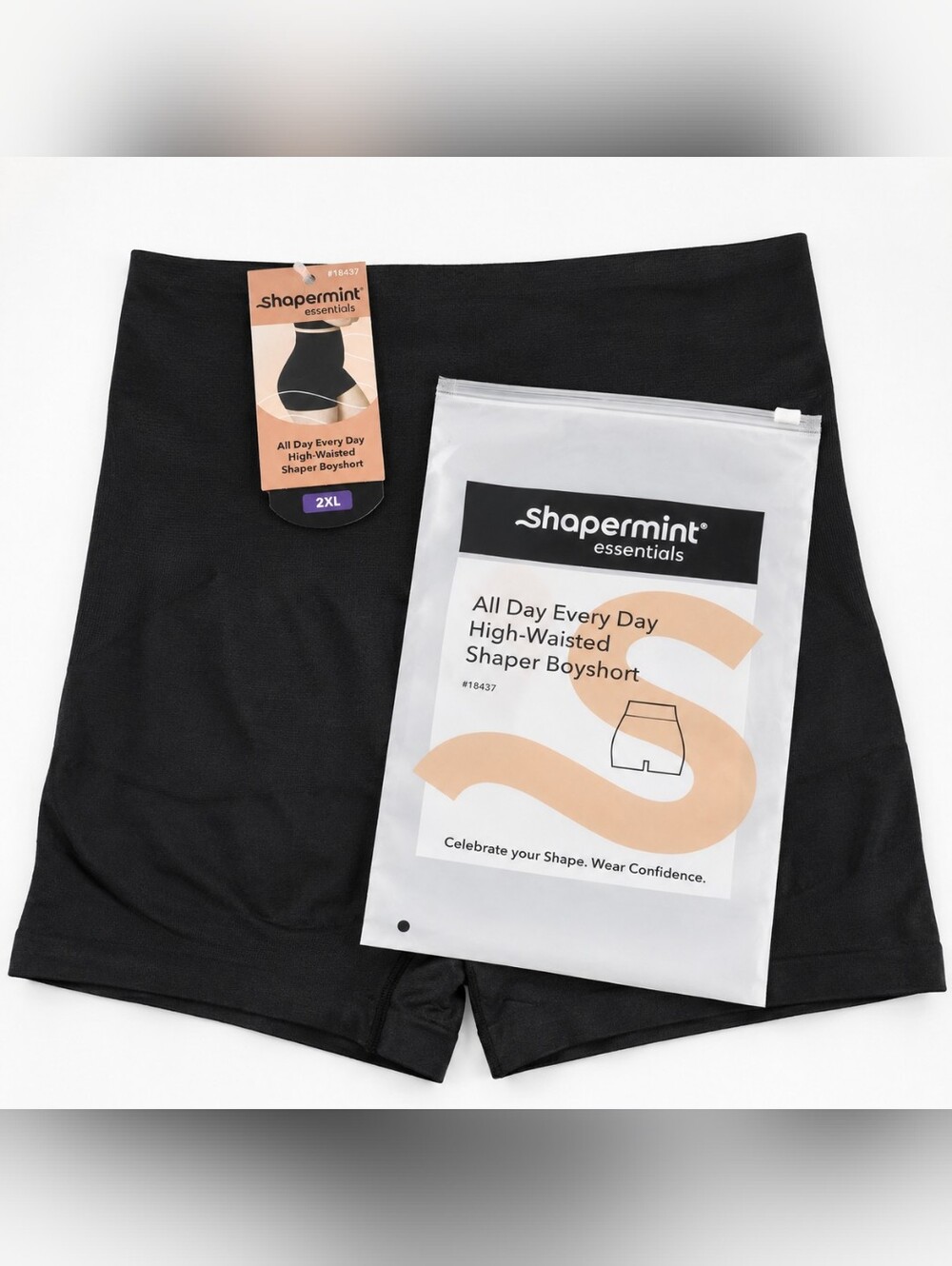 NWT Shapermint Essentials All Day Every Day High-Waisted Shaper Boyshort – Black